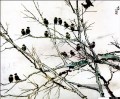 Xu Beihong Vögel auf Ast alte China Tinte